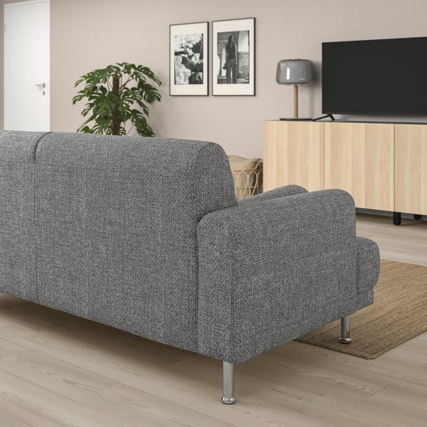 LÅNGARYD 2er-Sofa, Lejde/grau/schwarz Metall
