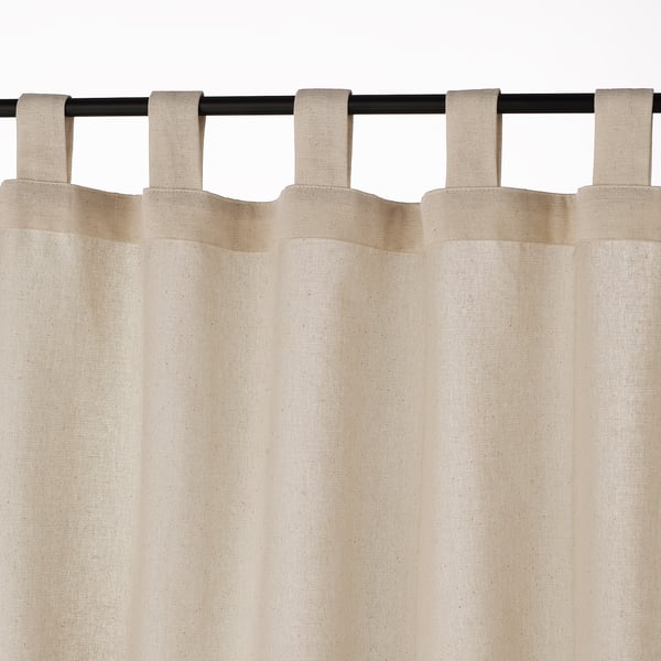 LENDA Scheibengardine, 1 Stück, elfenbeinweiß/mit Schlaufen, 140x50 cm