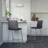 LILLÅNÄS Barhocker, verchromt/Gunnared dunkelgrau, 63 cm