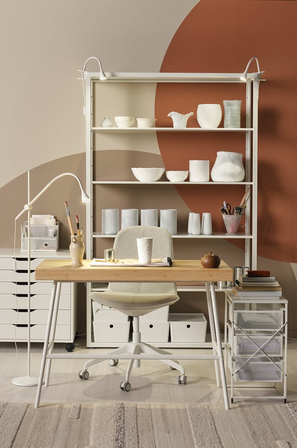 LILLÅSEN Schreibtisch, Bambus, 102x49 cm