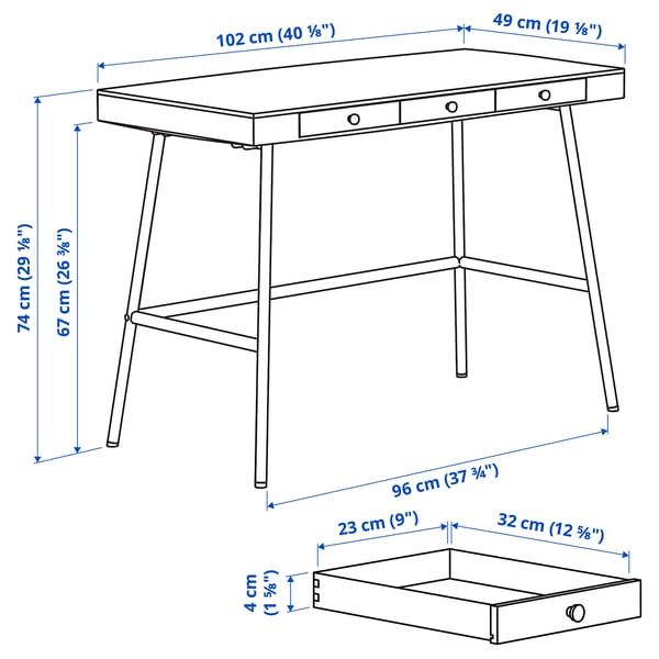 LILLÅSEN Schreibtisch, Bambus, 102x49 cm