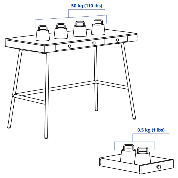 LILLÅSEN Schreibtisch, Bambus, 102x49 cm