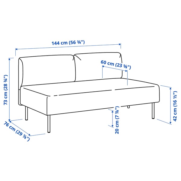 LILLEHEM 2er-Sitzelement, Gunnared/dunkelgrau Metall