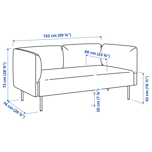 LILLEHEM 2er-Sitzelement, Gunnared/dunkelgrau Metall