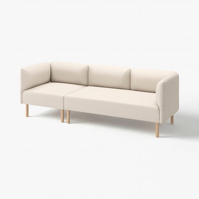 LILLEHEM 3er-Sitzelement, Vissle/beige Holz