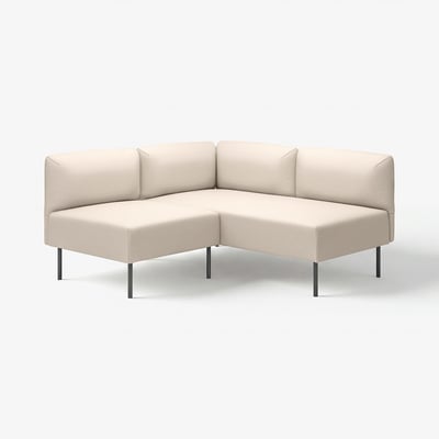 LILLEHEM Modulecksofa 2-sitzig, Vissle beige/Metall