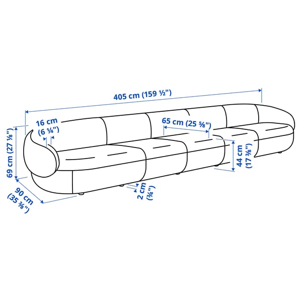 LILLESÄTER 6er-Sofa, Gunnared leuchtend grüngelb