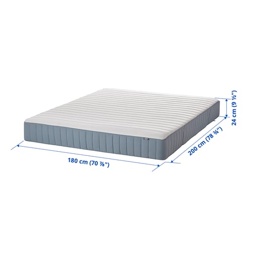 LILLFJÄLLET Boxspringbett mit Bettkasten, Valevåg fest/Nisseholm Tibbleby beige, 180x200 cm
