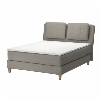 LILLFJÄLLET Boxspringbett, Vågstranda mittelfest/Nordberget Tibbleby beige, 160x200 cm