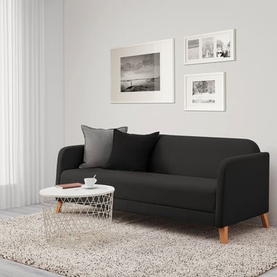 LINANÄS 3er-Sofa, Vissle dunkelgrau