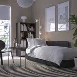 LINDÅKRA 2er-Bettsofa, Vissle dunkelgrau