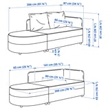LINDÅKRA 2er-Bettsofa, Vissle dunkelgrau