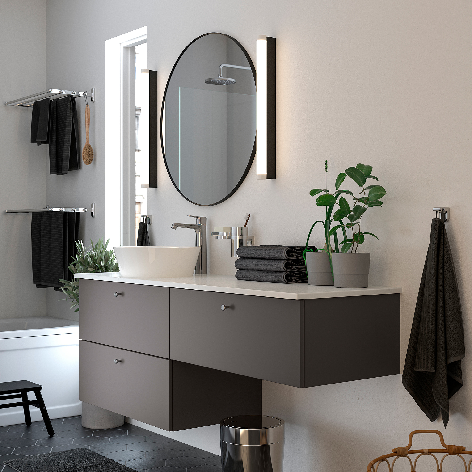 LINDBYN Spiegel, schwarz, 80 cm - IKEA Schweiz