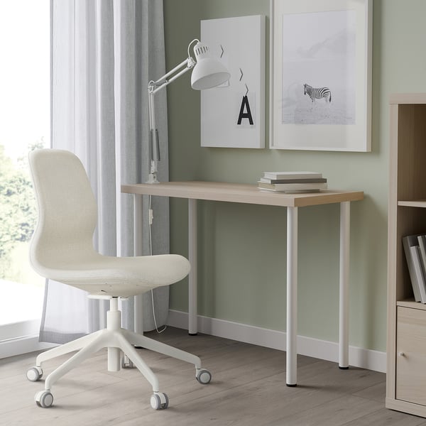 LINNMON / ADILS Tisch, Eicheneff wlas/weiß, 100x45 cm