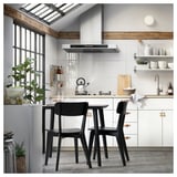 LISABO / LISABO Tisch und 2 Stühle, schwarz/schwarz, 88 cm