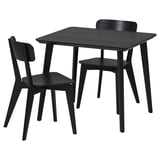 LISABO / LISABO Tisch und 2 Stühle, schwarz/schwarz, 88 cm