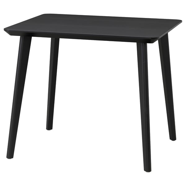 LISABO Tisch, schwarz/Eschenfurnier, 88x78 cm