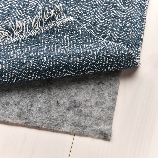 LOKBYTE Teppich flach gewebt, dunkelblau/hellbeige, 170x240 cm