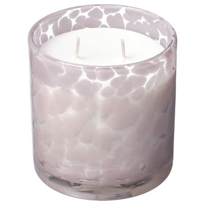 LUGNARE Duftkerze im Glas, 2 Dochte, Jasmin/hellrosa, 50 Std.