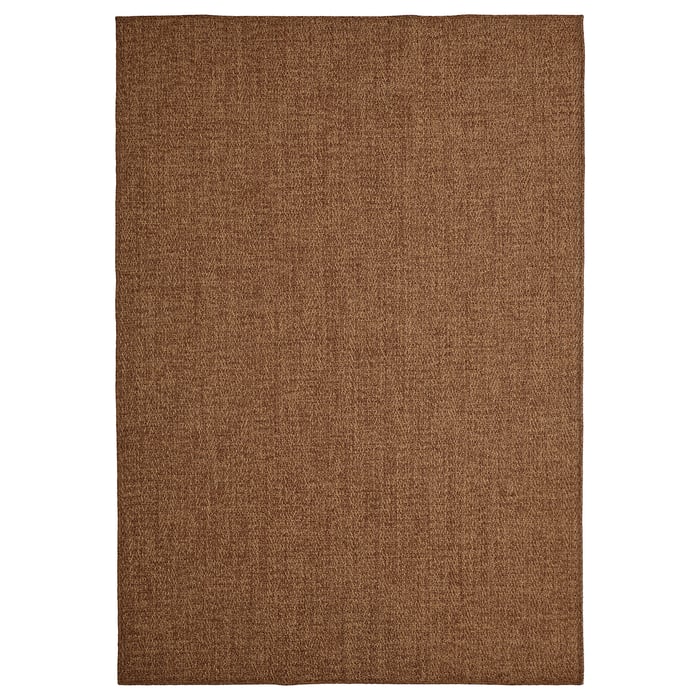 LYDERSHOLM Teppich flach gewebt, drinnen/draussen, mittelbraun, 160x230
