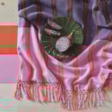 MÄVINN Plaid, rosa/orange Streifen, 110x170 cm