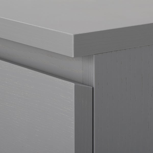 MALM Kommode mit 2 Schubladen, grau lasiert, 40x55 cm