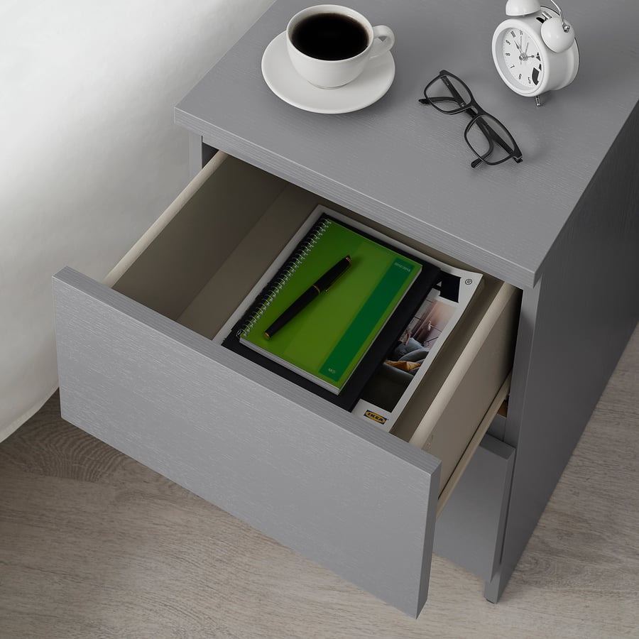 MALM Kommode mit 2 Schubladen, grau lasiert, 40x55 cm - IKEA Schweiz