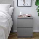 MALM Kommode mit 2 Schubladen, grau lasiert, 40x55 cm