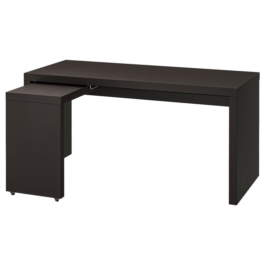 MALM Schreibtisch mit Ausziehplatte, schwarzbraun, 151x65 cm - IKEA Schweiz