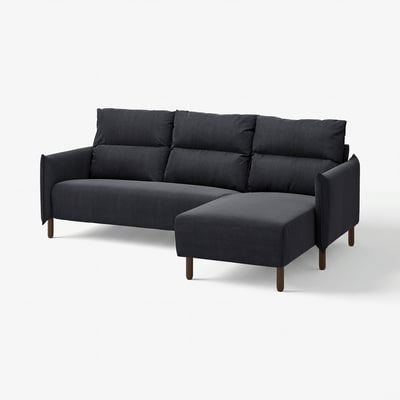 MANNARP 3er-Sofa mit Récamiere, Saxemara schwarzblau