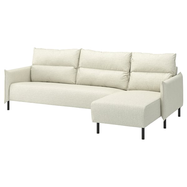 MANNARP 4er-Sofa mit Récamiere, Gunnared beige