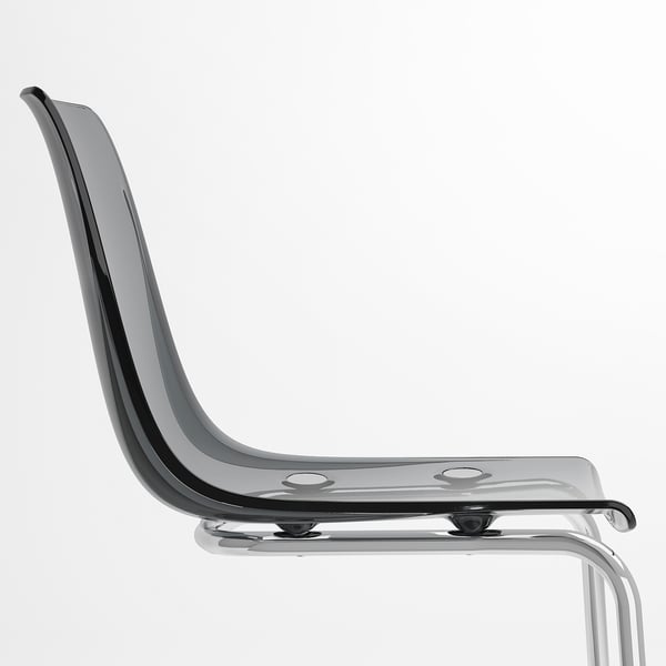 MARIEDAMM / TOBIAS Tisch und 4 Stühle, schwarz marmoriert/grau verchromt, 105 cm
