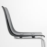 MARIEDAMM / TOBIAS Tisch und 4 Stühle, schwarz marmoriert/grau verchromt, 105 cm