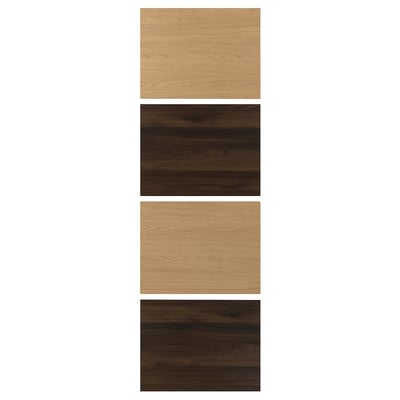 MEHAMN 4 Paneele f Schiebetürrahmen, dunkelbraun Eichenachbildung/Eichenachbildung, 75x236 cm