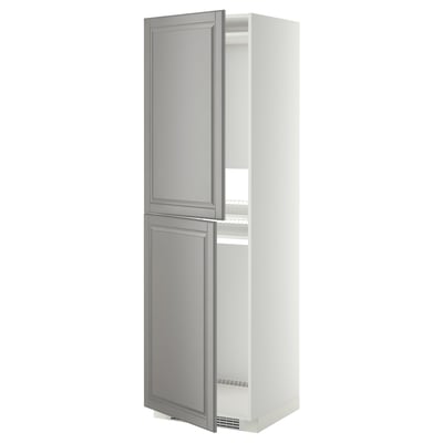 METOD Hochschrank f Kühl-/Gefrierschrank, weiß/Bodbyn grau, 60x60x200 cm