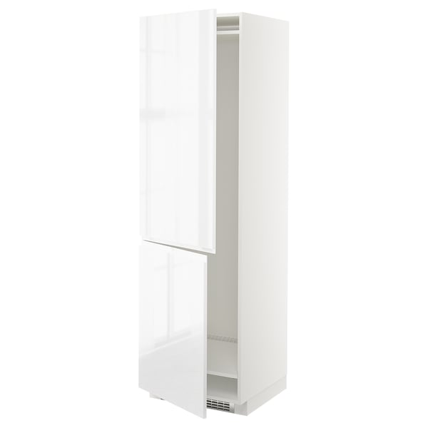 METOD HS f Kühl-/od Gefriersch m 2 Türen, weiß/Voxtorp Hochglanz/weiß, 60x60x200 cm