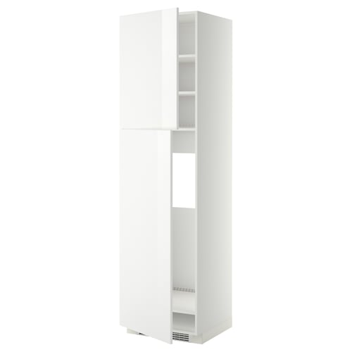 METOD HS f Kühlschr m 2 Türen, weiß/Ringhult weiß, 60x60x220 cm