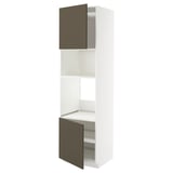 METOD HS f Ofen/Mikro m 2 Türen/Böden, weiß/Havstorp braunbeige, 60x60x220 cm