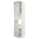 METOD HS f Ofen/Mikro m 2 Türen/Böden, weiß/Havstorp hellgrau, 60x60x240 cm