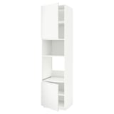 METOD HS f Ofen/Mikro m 2 Türen/Böden, weiß/Voxtorp matt weiß, 60x60x240 cm