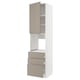 METOD / MAXIMERA Hochschr f Of+Tü/3 Sch, weiß/Upplöv matt dunkelbeige, 60x60x240 cm