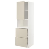 METOD / MAXIMERA HS f Mikro m Tür/2 Sch, weiß/Havstorp beige, 60x60x200 cm