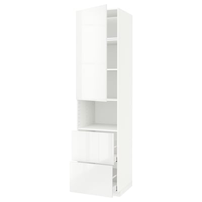 METOD / MAXIMERA HS f Mikro m Tür/2 Sch, weiß/Ringhult weiß, 60x60x240 cm