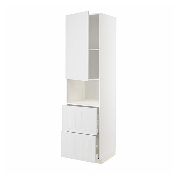 METOD / MAXIMERA HS f Mikro m Tür/2 Sch, weiß/Stensund weiß, 60x60x220 cm
