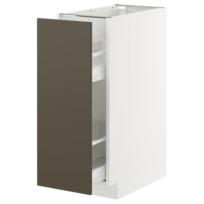 METOD / MAXIMERA Unterschrank+ausziehb. Einrichtg., weiß/Havstorp braunbeige, 30x60 cm