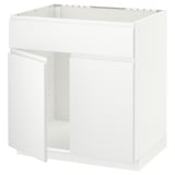 METOD Unterschr f Spüle+2 Türen/Front, weiß/Voxtorp matt weiß, 80x60 cm