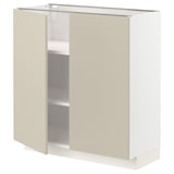 METOD Unterschrank m Böden/2Türen, weiß/Havstorp beige, 80x37 cm