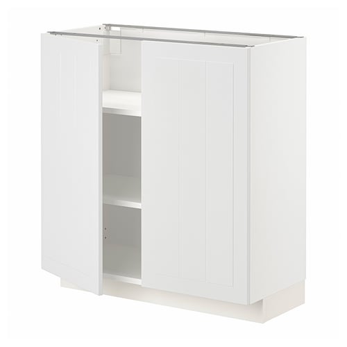 METOD Unterschrank m Böden/2Türen, weiß/Stensund weiß, 80x37 cm