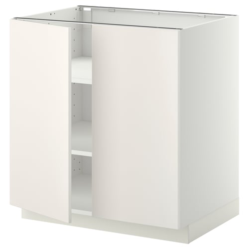 METOD Unterschrank m Böden/2Türen, weiß/Veddinge weiß, 80x60 cm