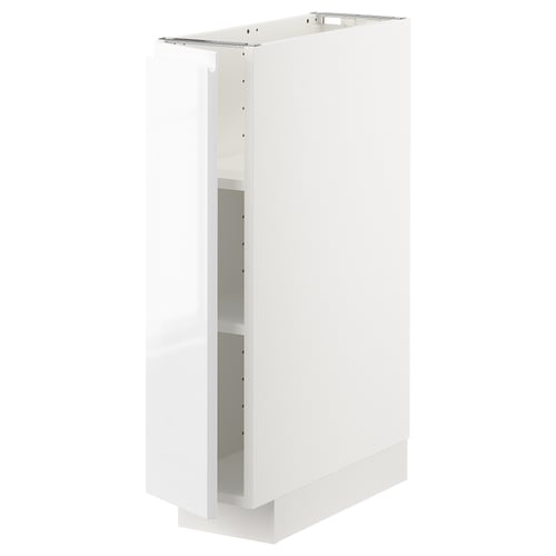 METOD Unterschrank mit Böden, weiß/Voxtorp Hochglanz/weiß, 20x60 cm